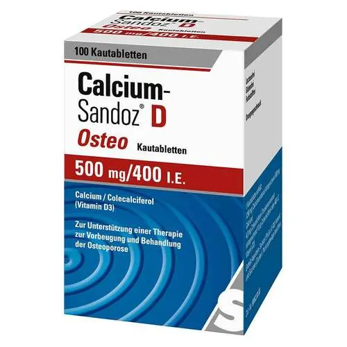 Calcium Sandoz D Osteo 500 mg / 400 I.E. Kautabletten , 100 St