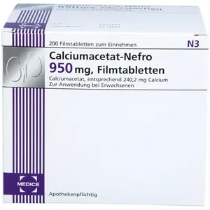 CALCIUMACETATNEFRO950mgFilmtabletten200St