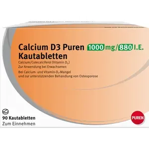 CALCIUMD3Puren1000mg/880I.E.Kautabletten90St