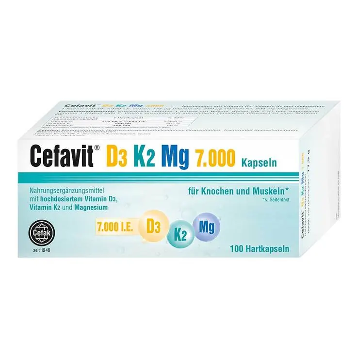 Cefavit D3 K2 Mg 7.000 I.E. Hartkapseln, 100 St