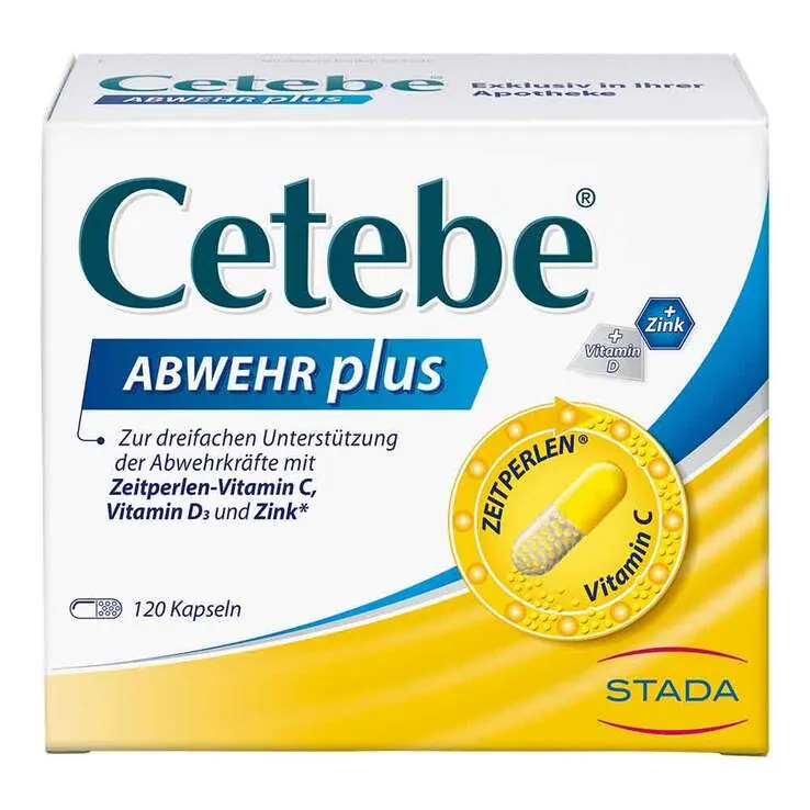 Cetebe Abwehr plus Vitamin C + Vitamin D3+Zink Kapseln , 120 St