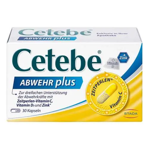 Cetebe Abwehr plus Vitamin C + Vitamin D3+Zink Kapseln , 30 St
