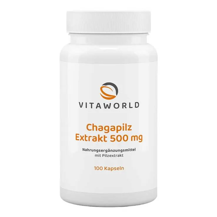 Chaga Pilz Extrakt 500 mg Kapseln, 100 St
