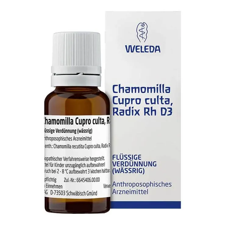 Chamomilla Cupro culta Radix Rh D3 Dilution, 20 ml
