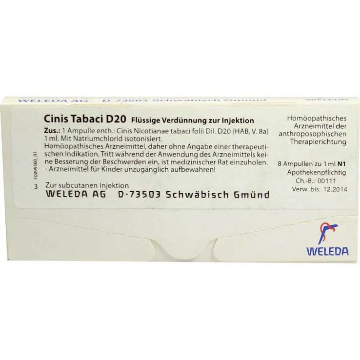 Cinis Tabaci D 20 Ampullen, 8X1 ml