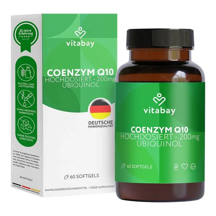 Coenzym Q10 Ubiquinol 200 mg hochdosiert Weichkapseln , 60 St