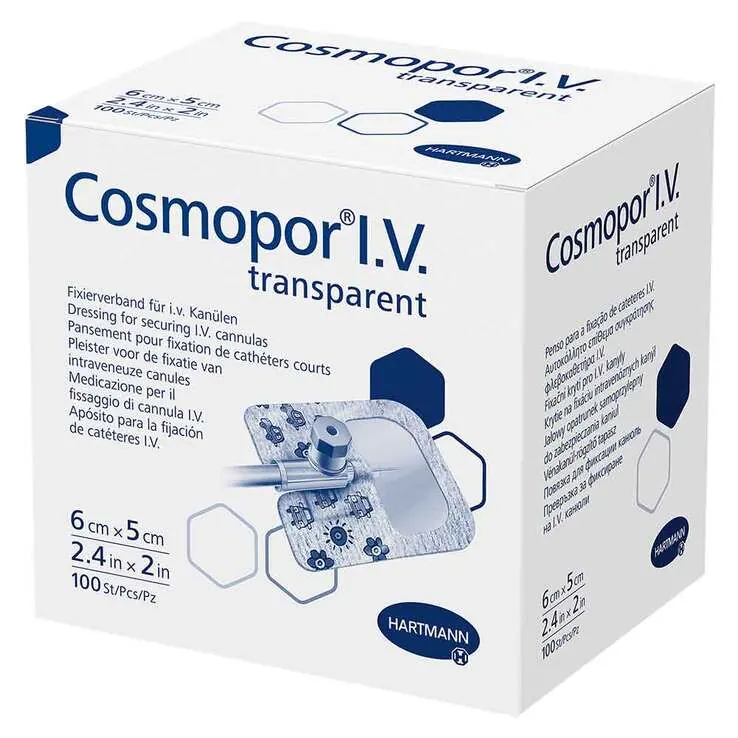 Cosmopor® I.V. transparent Fixierverband 5x6 cm steril, 100 St