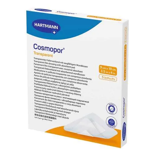 COSMOPOR transparent Folienverband 9x10 cm steril, 5 St