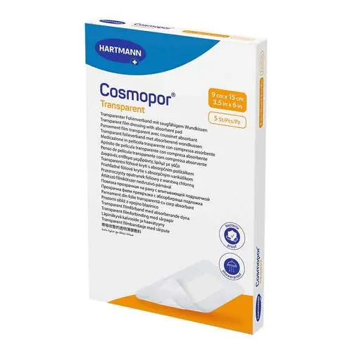COSMOPOR transparent Folienverband 9x15 cm steril, 5 St