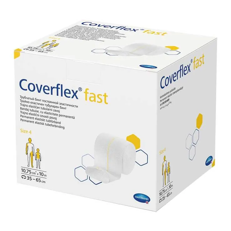 Coverflex fast Schlauchverband Größe 4 10,75cmx10 m weiß, 1 St