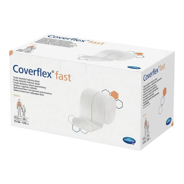 Coverflex fast Schlauchverband Größe 5 17,5 cmx10 m weiß, 1 St