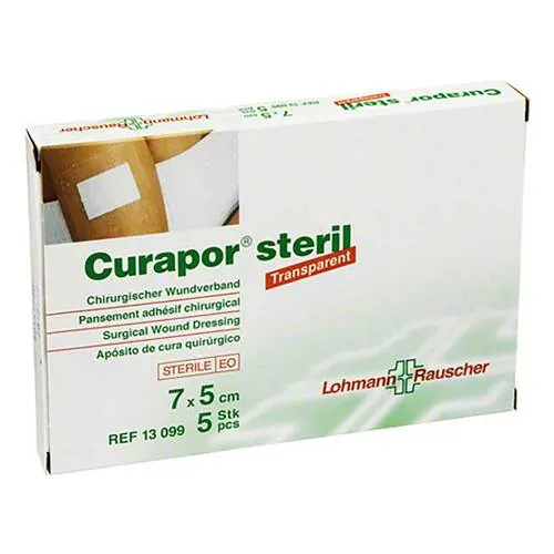 CURAPOR Wundverband steril transparent 5x7 cm, 5 St