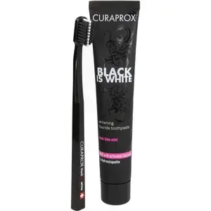 CURAPROXblackiswhiteKohlezahnpastaundBürste1St