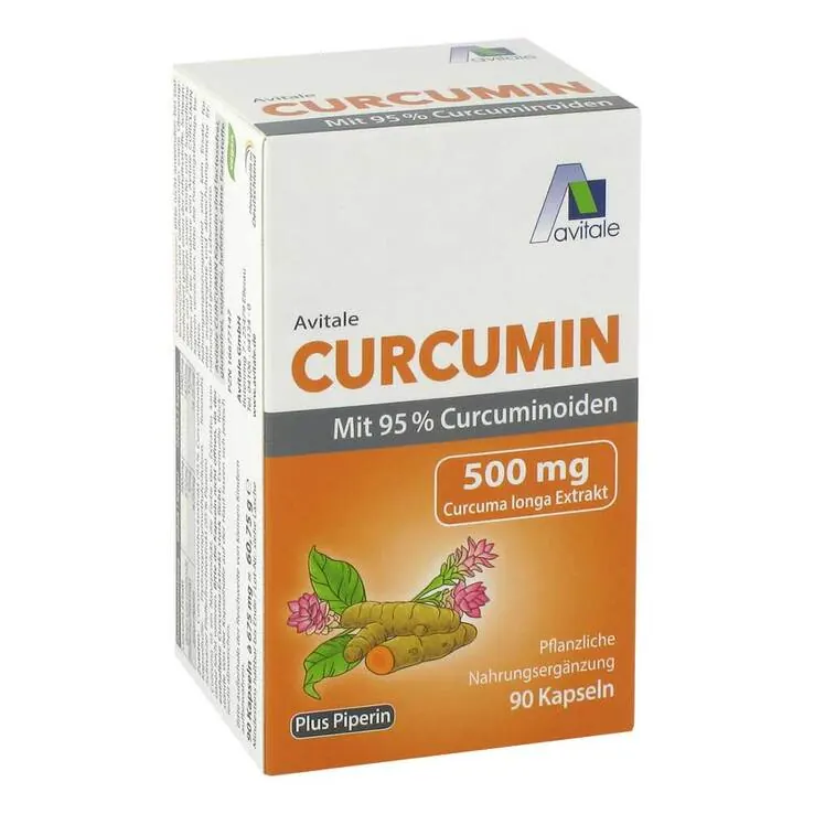 Curcumin 500 mg 95% Curcuminoide + Piperin Kapseln, 90 St