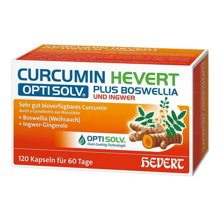 Curcumin Hevert Optisolv plus Boswellia + Ingwer Kps, 120 St