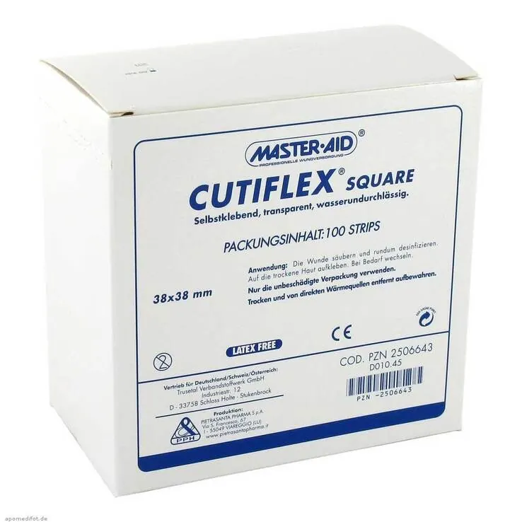 Cutiflex Folien-Pflaster square 38x38mmMasterAid, 100 St