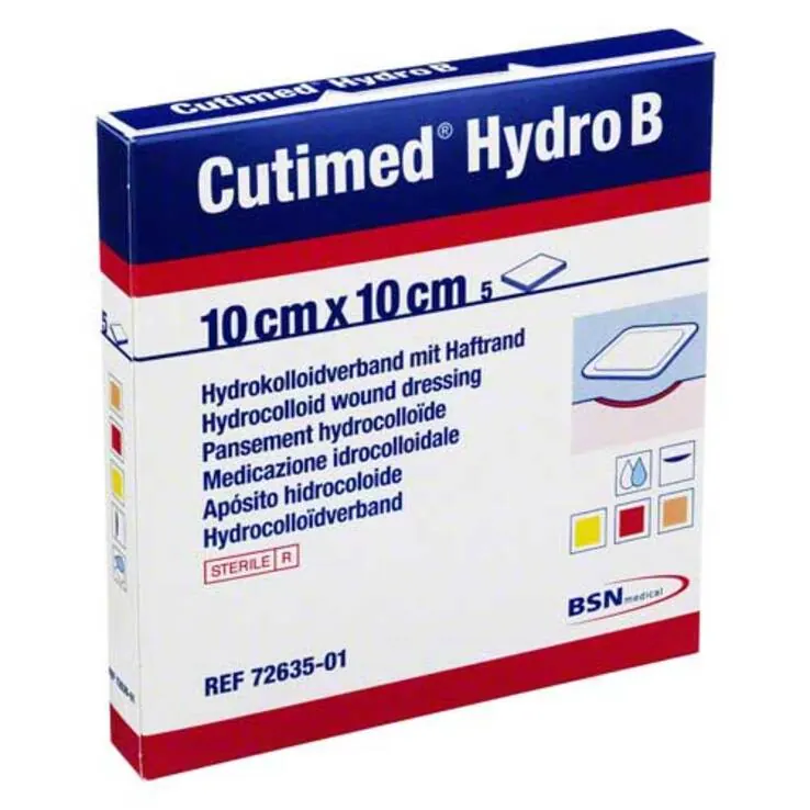 Cutimed Hydro B Hydrok.Ver.10x10cm mit Haftrand, 5 St