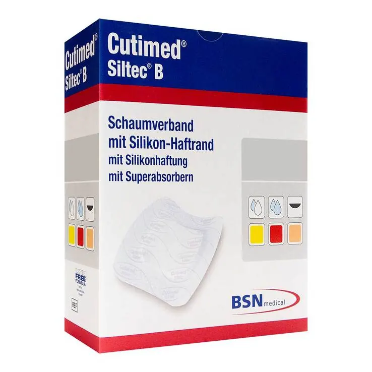 Cutimed Siltec B Schaumverband 15x15 cm mit Haftrand, 12 St
