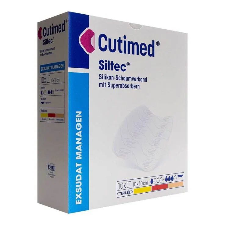Cutimed Siltec Schaumverband 10x10 cm sanft haftend, 10 St