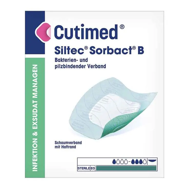 Cutimed Siltec Sorbact PU-Verband 17,5x17,5 cm, 6 St