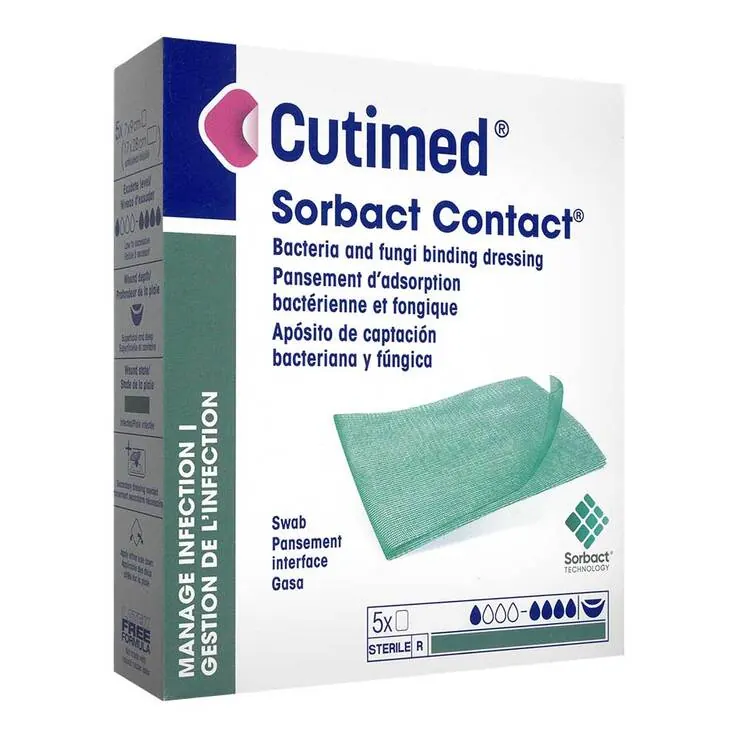 Cutimed Sorbact Contact Kompressen 4x6 cm steril, 5 St
