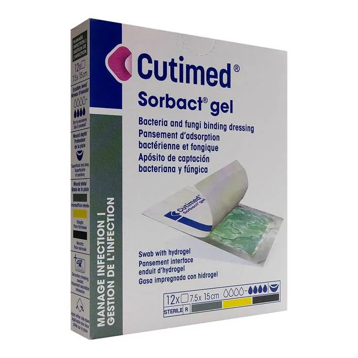 Cutimed Sorbact Gel Kompressen 7,5x15 cm, 12 St