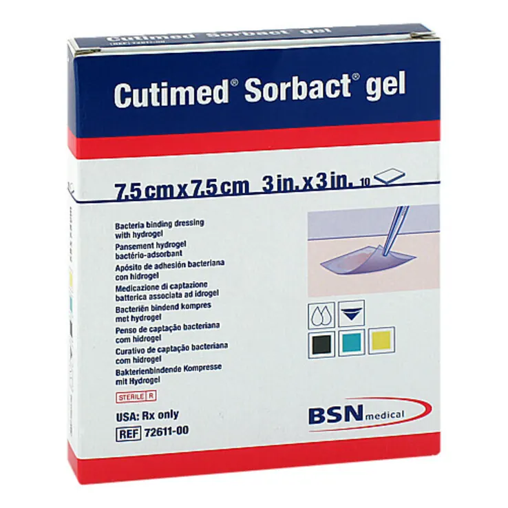 Cutimed Sorbact Gel Kompressen 7,5x7,5cm, 10 St