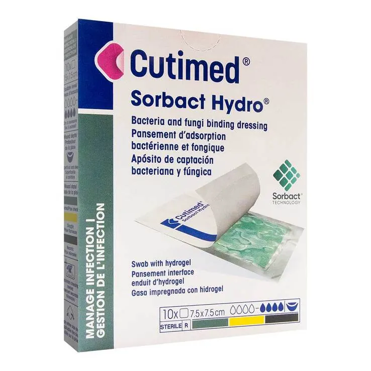 Cutimed Sorbact Hydro Kompressen 7,5x7,5 cm, 10 St