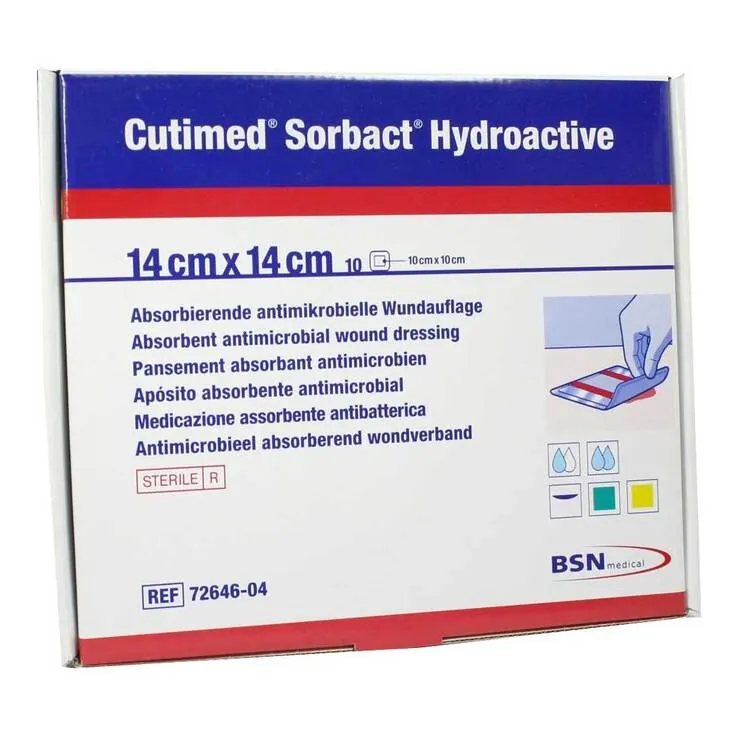 Cutimed Sorbact Hydroactive Kompressen 14x14 cm, 10 St