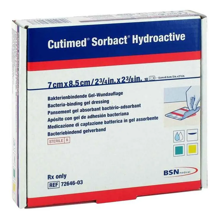 Cutimed Sorbact Hydroactive Kompressen 7x8,5 cm, 10 St