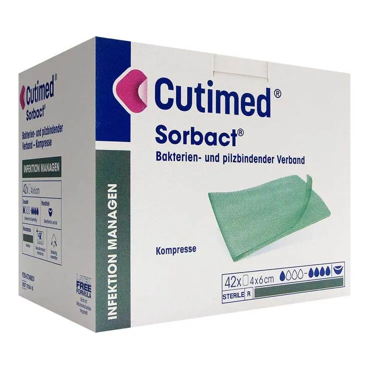 Cutimed Sorbact Kompressen 4x6 cm, 42 St