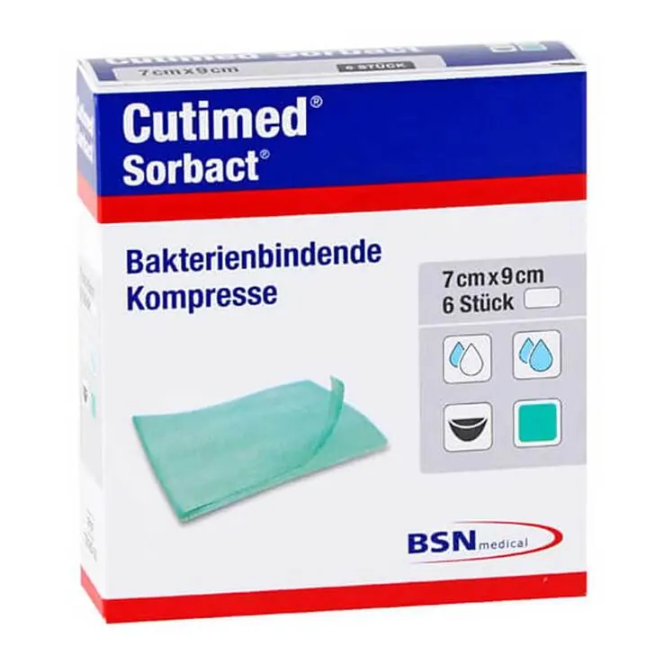 Cutimed Sorbact Kompressen 7x9 cm, 6 St