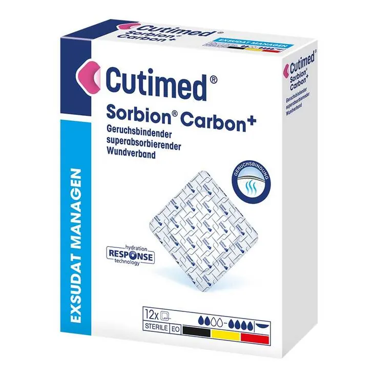 Cutimed Sorbion Carbon Wundverband 15x25 cm steril, 12 St