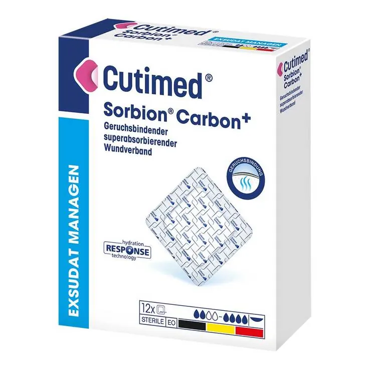 Cutimed Sorbion Carbon Wundverband 25x25 cm steril, 12 St