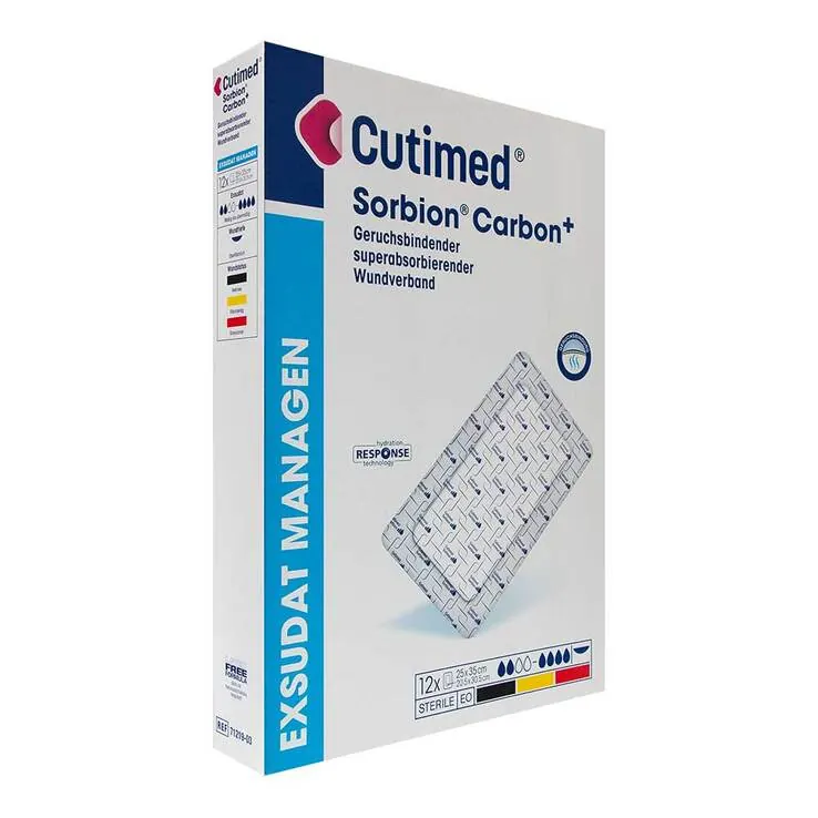 Cutimed Sorbion Carbon Wundverband 25x35 cm steril, 12 St