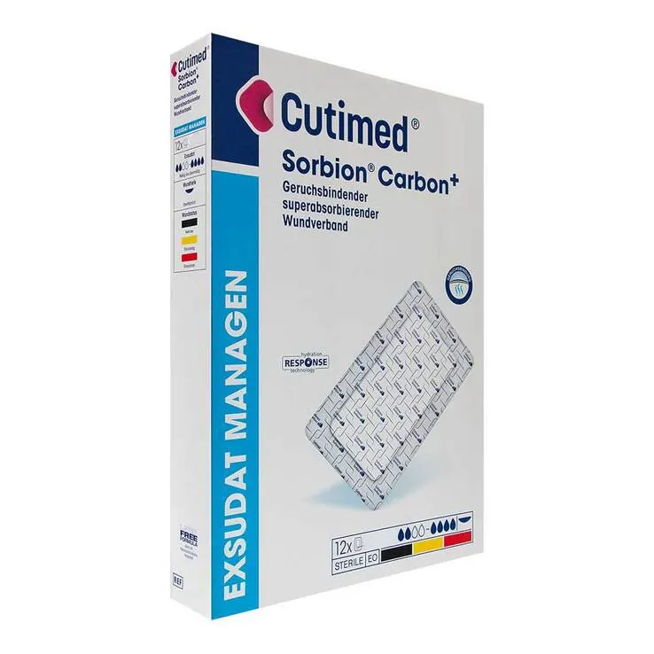Cutimed Sorbion Carbon Wundverband XL 28x48 cm steril, 12 St
