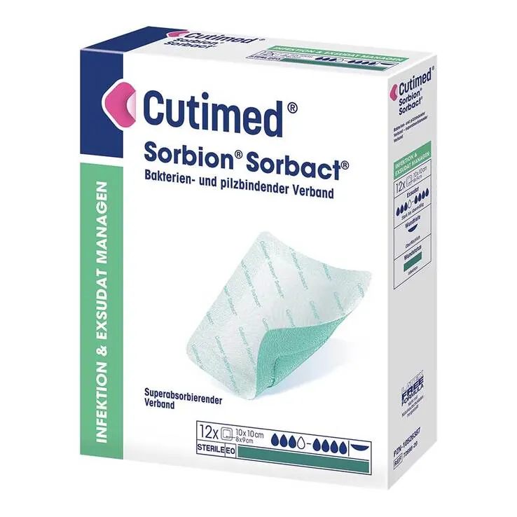 Cutimed Sorbion Sorbact Wundauflage 10x10 cm, 12 St