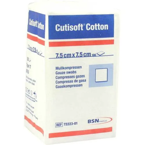 Cutisoft Cotton Kompresse 7,5x7,5 cm unsteril, 100 St
