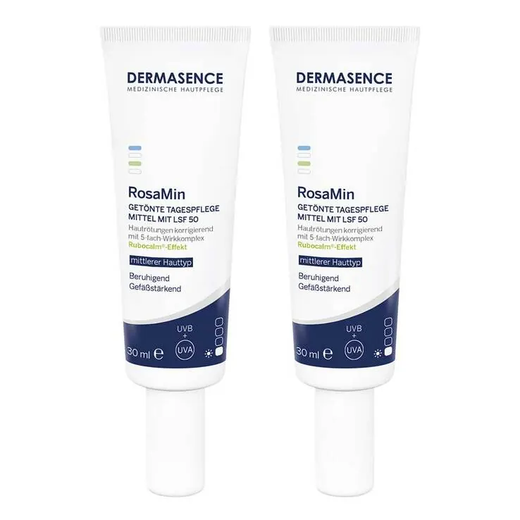 Dermasence Rosamin getönte Tagespflege mittel LSF 50 Creme, 2x30 ml