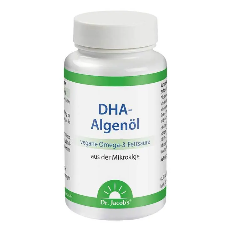 DHA-Algenöl Kapseln Omega-3 vegan Dr. Jacob`s, 60 St