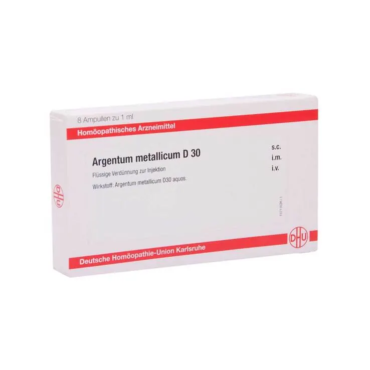 DHU Argentum metallicum D 30 Ampullen, 8X1 ml
