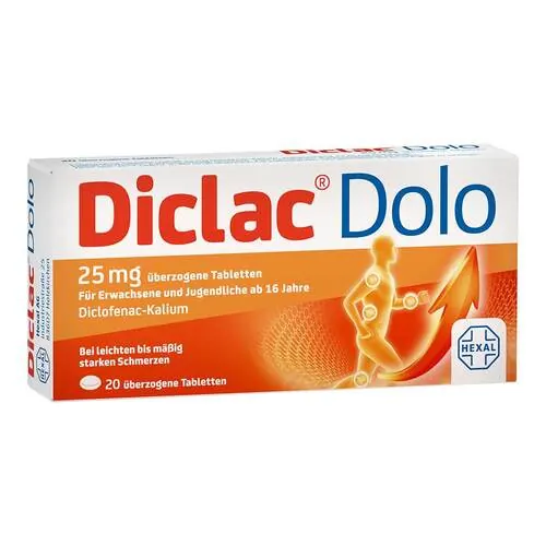 Diclac Dolo 25 mg überzogene Tabletten, 20 St