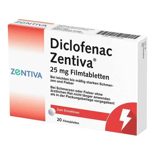 Diclofenac Zentiva 25 mg Filmtabletten, 20 St