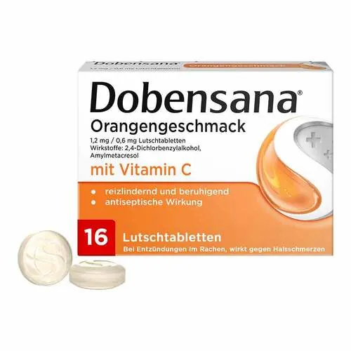 Dobensana Orangengeschmack 1,2mg / 0,6mg Lutschtabletten , 16 St