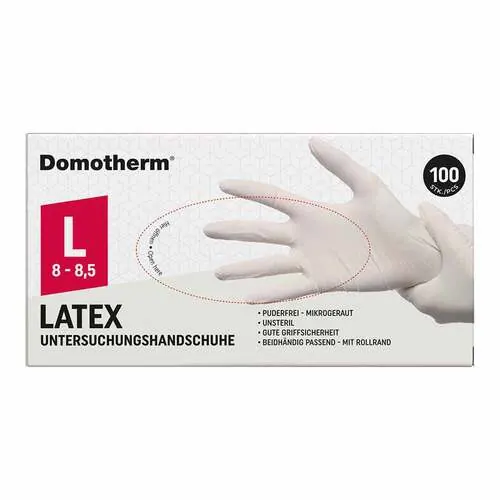 Domotherm Untersuchungshandschuhe Latex unsteril pf L weiß, 100 St