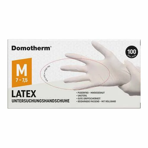 Domotherm Untersuchungshandschuhe Latex unsteril pf M weiß, 100 St