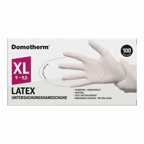 Domotherm Untersuchungshandschuhe Latex unsteril pf XL weiß, 100 St