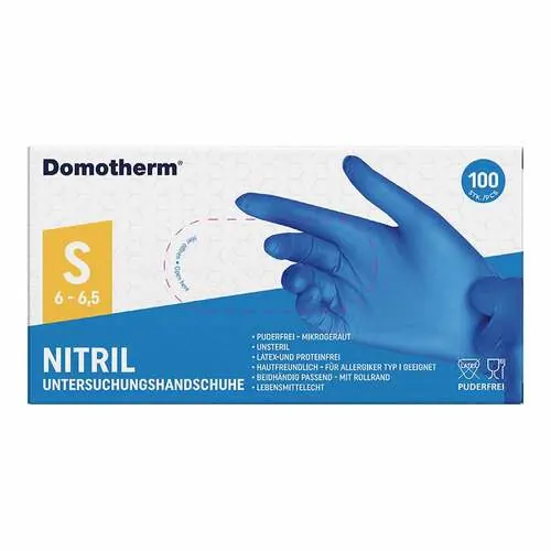 Domotherm Untersuchungshandschuhe Nitril unste.pf S blau, 100 St