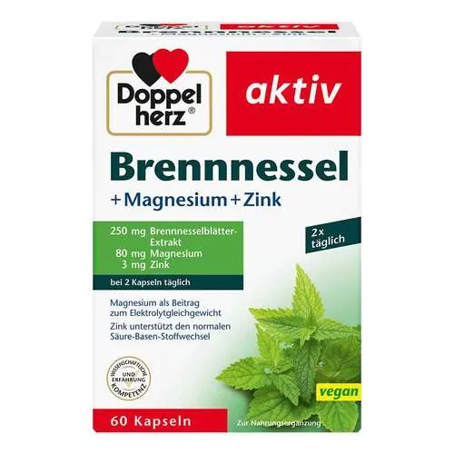Doppelherz Brennnessel + Magnesium+Zink Kapseln, 60 St