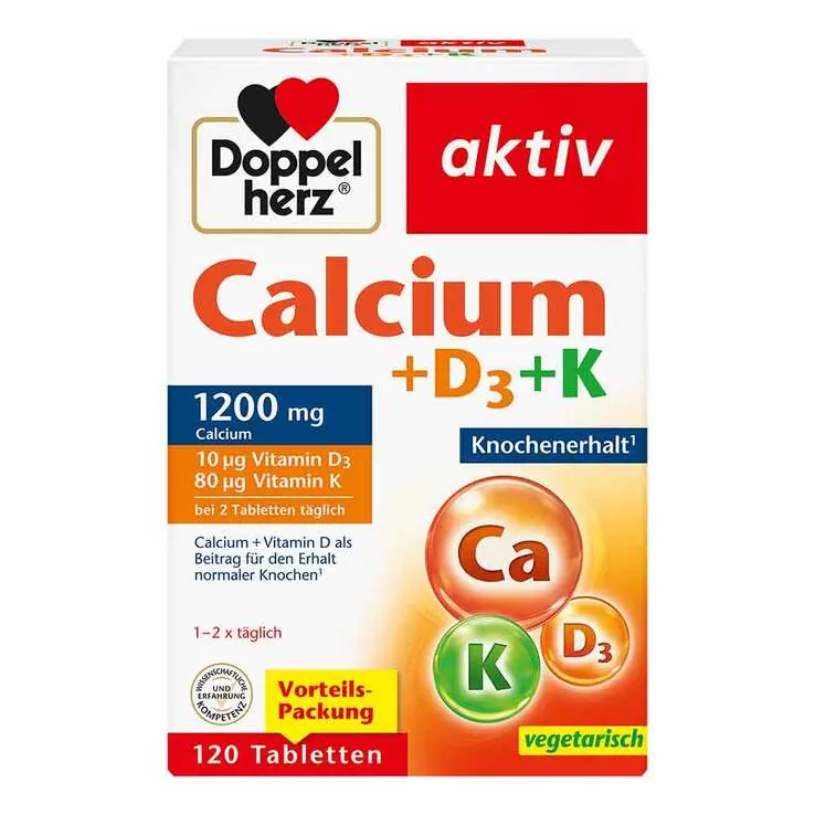 Doppelherz Calcium + D3 + K Tabletten, 120 St